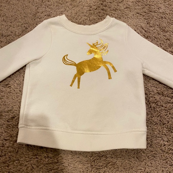 NEW Cream Sweater with Gold Unicorn & Fleece pants - Picture 4 of 16